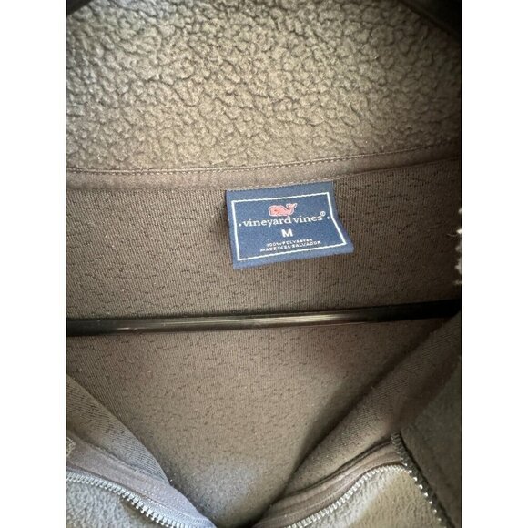 Vineyard Vines Grey Fuzzy Classic 1/4 Zip Condor Pullover Jacket Mens Size Small - Picture 5 of 5